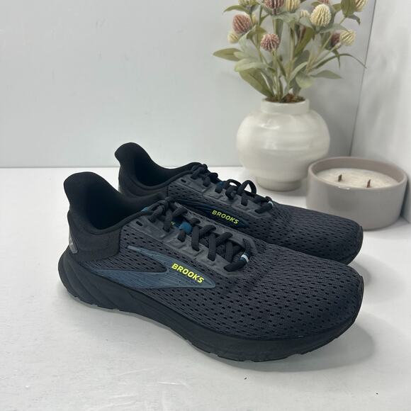 Brooks Anthem 6 Lace Up Running Sneakers Black Blue 1104141D006 Men 8M Tried On - Picture 1 of 10